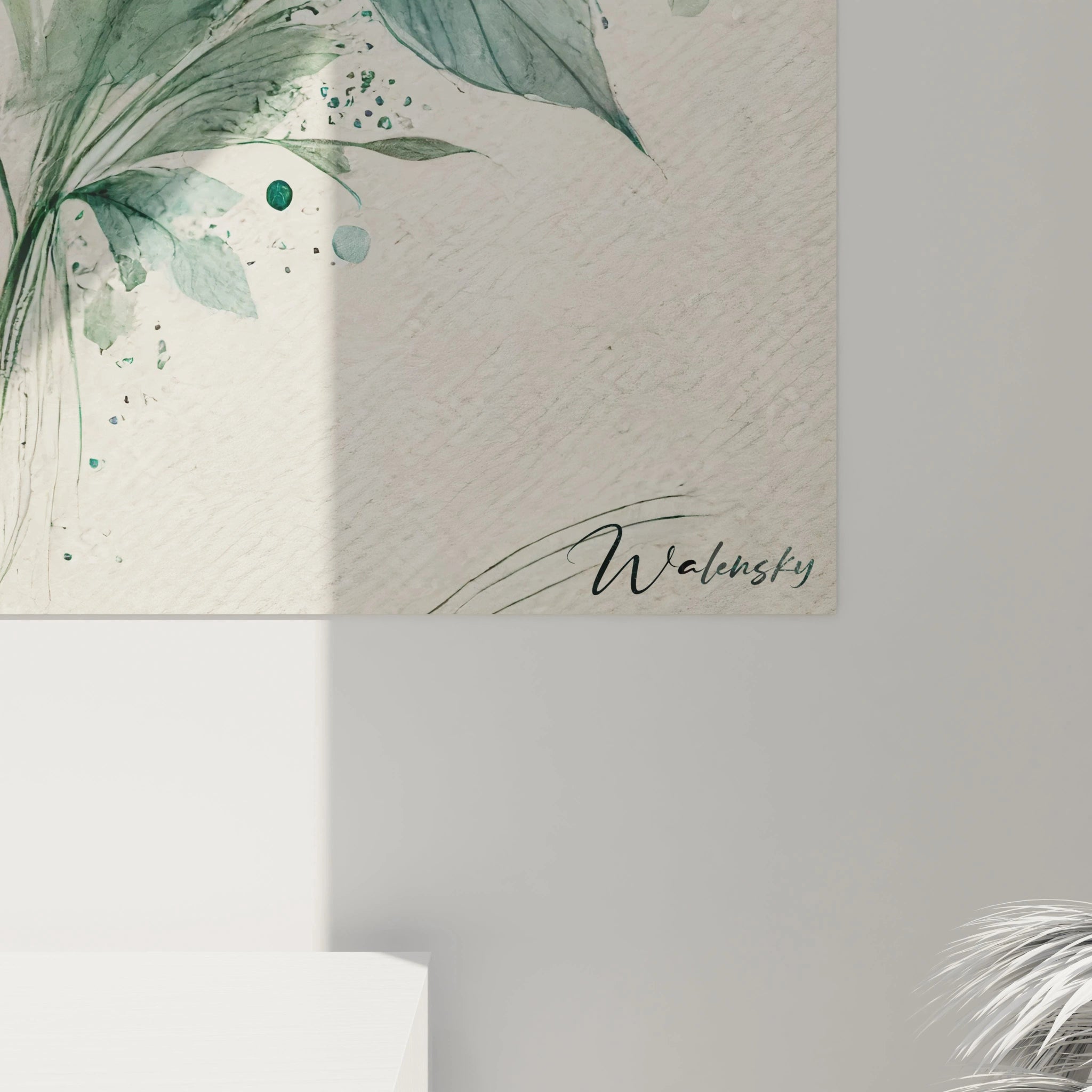 Gros plan sur les textures et couleurs délicates d’un tableau musique abstrait, avec des éclats fluides et des formes dynamiques.





