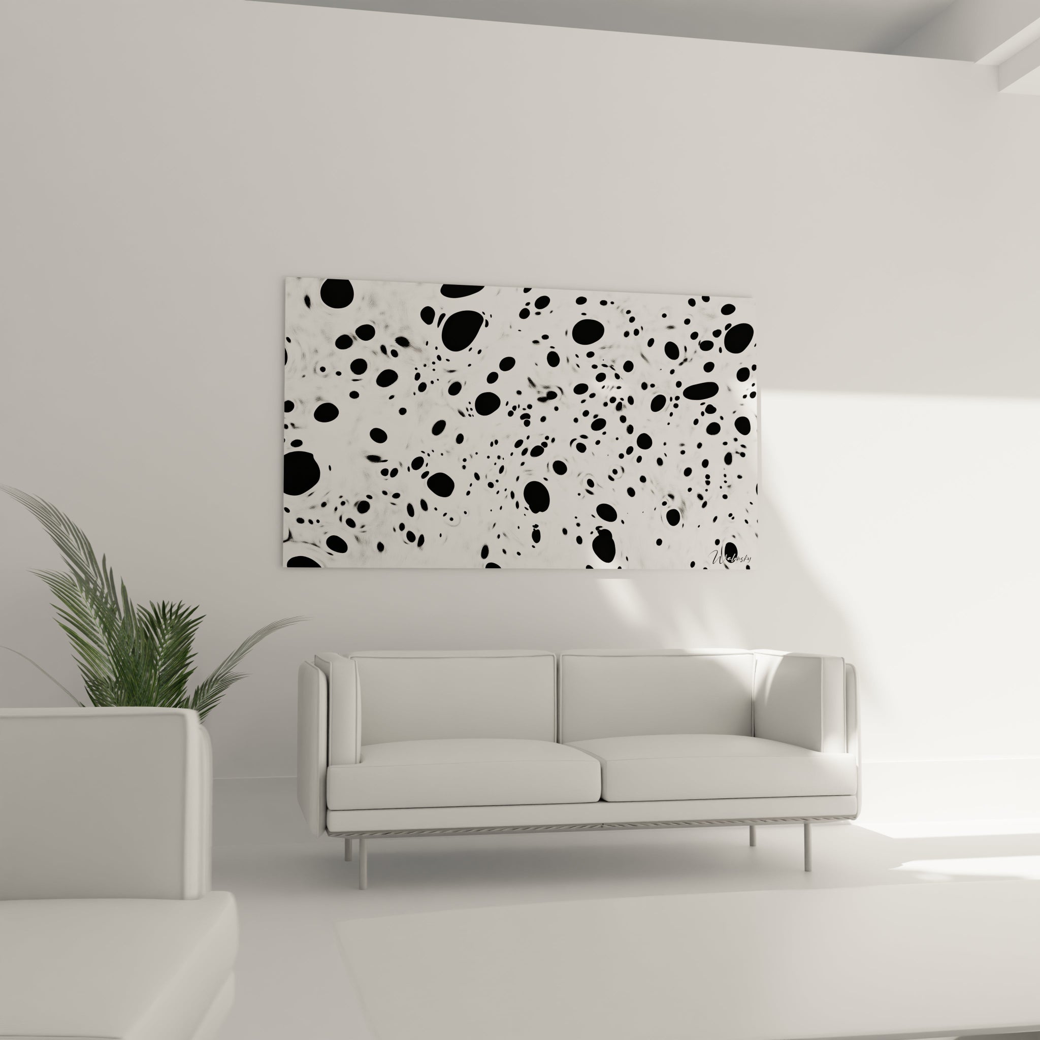 Tableau tacheté noir et blanc de Walensky pour décoration moderne du salon