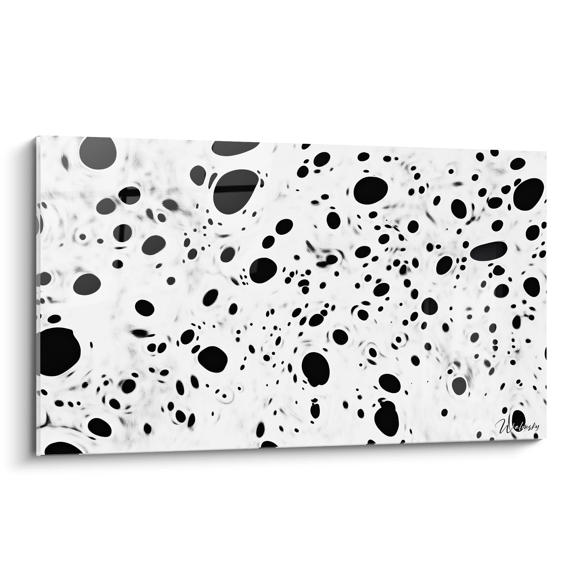 Tableau tacheté noir et blanc de Walensky avec des motifs élégants et modernes