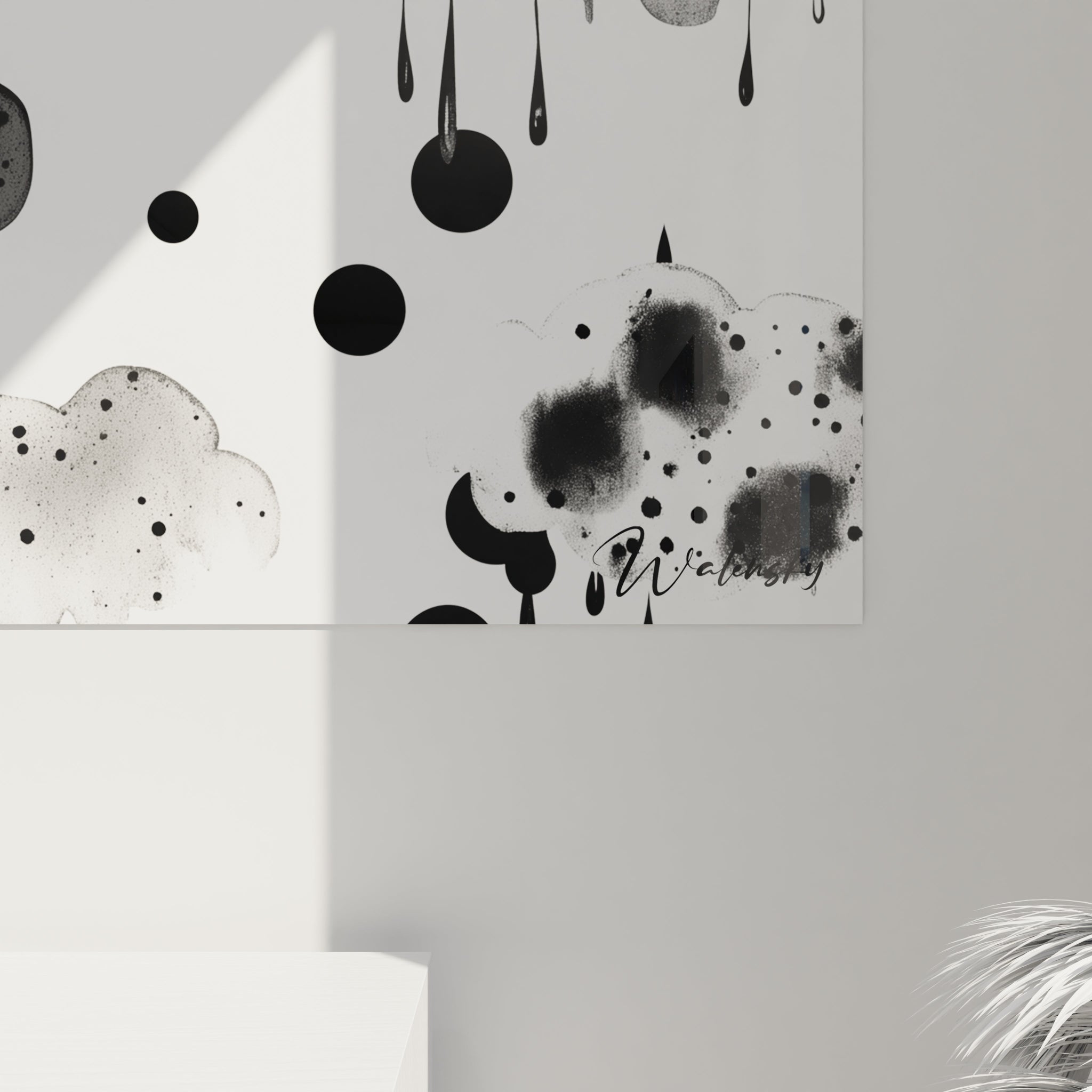 Tableau Nuage Pluvieux - édition tacheté noir et blanc