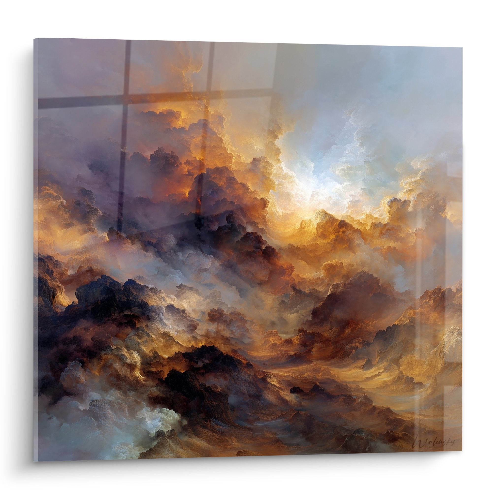 Wandbild Kupfer- und Goldwolken dramatischer Himmel Feng Shui Süd Feuer Wanddekoration