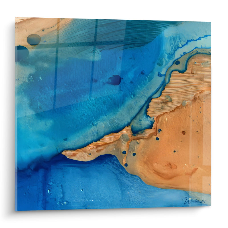 Abstract Ocean Painting - Golden Waves - abstract texture edition