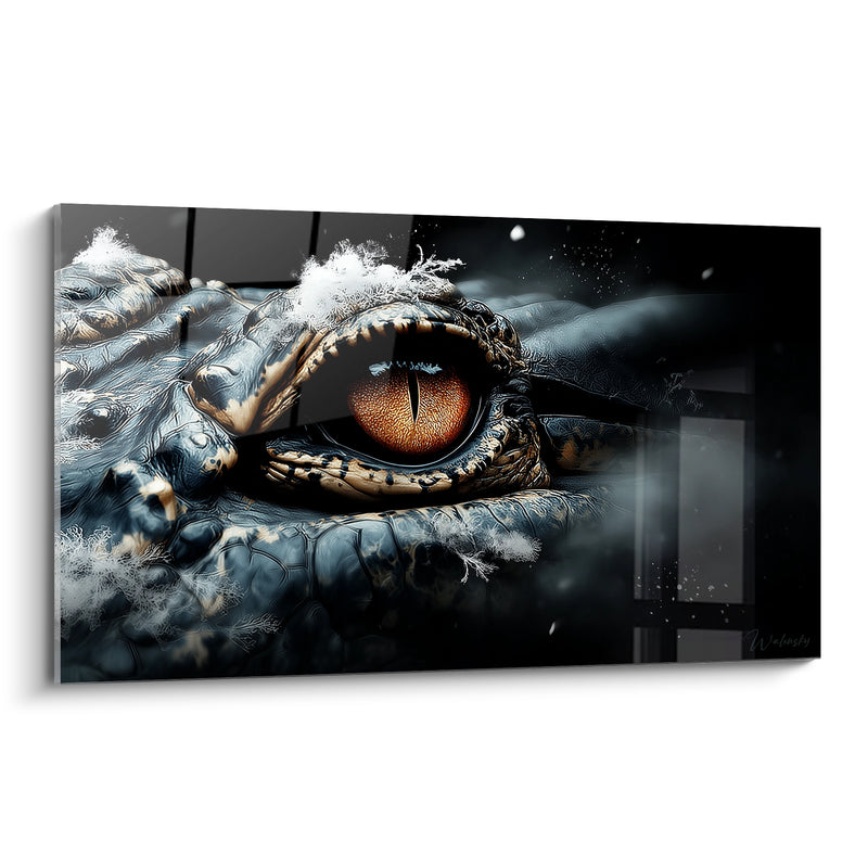 Crocodile Eye Painting - Hypnotic Reptilian Gaze - Kaprosuchus Edition