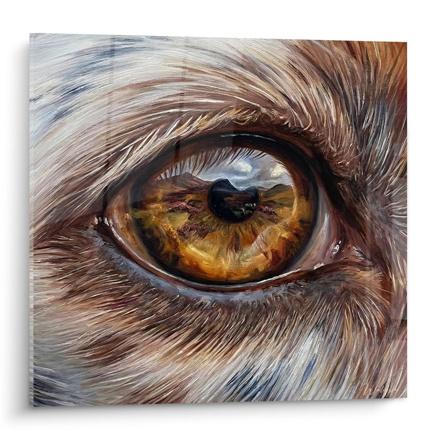 Tableau Œil Canin Ambré en Gros Plan - Regard Profond - Edition Setter Anglais