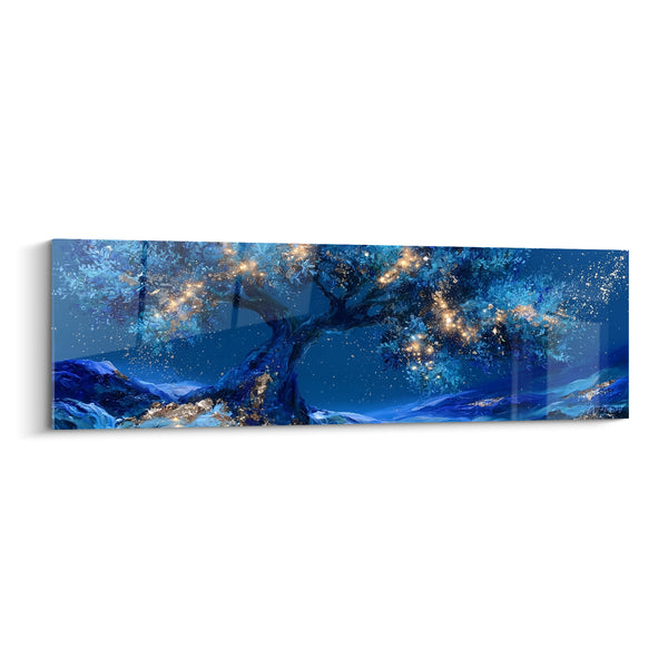 Tableau Olivier bleu nuit aux reflets dorés - Nuit étoilée - Edition Olivier