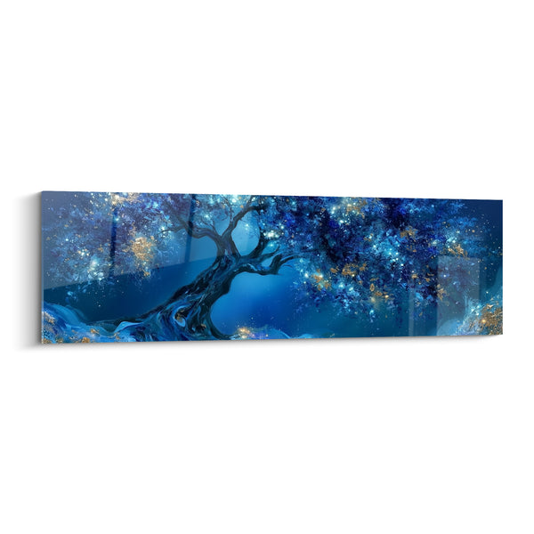 Tableau Olivier nocturne aux reflets bleu et or - Songe nocturne - Edition Olivier
