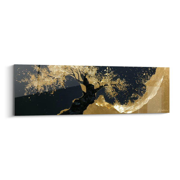 Tableau Olivier doré aux branches noires - Éclosion nocturne - Edition Olivier