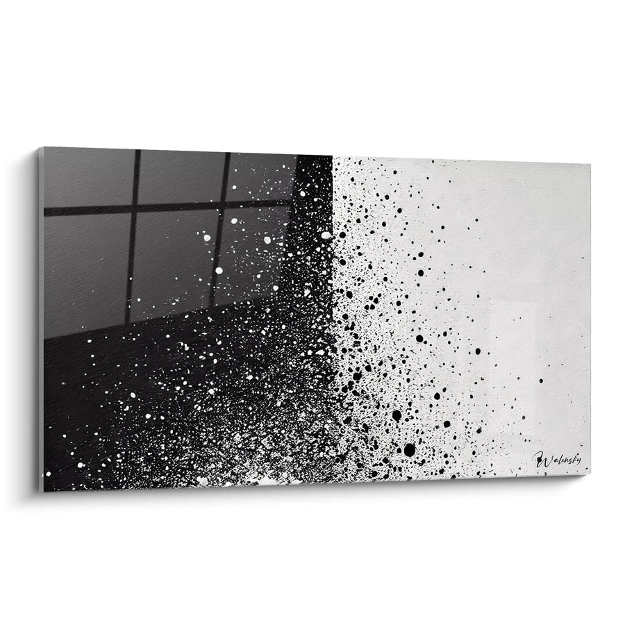 Cuadro Ola y Salpicadura - Edición Negro y Blanco Abstracto