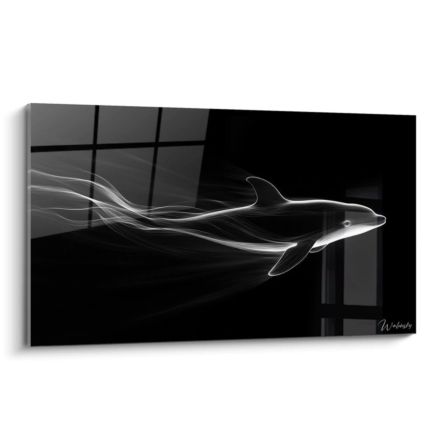Tableau Onde Nocturne -Édition Noir et Blanc