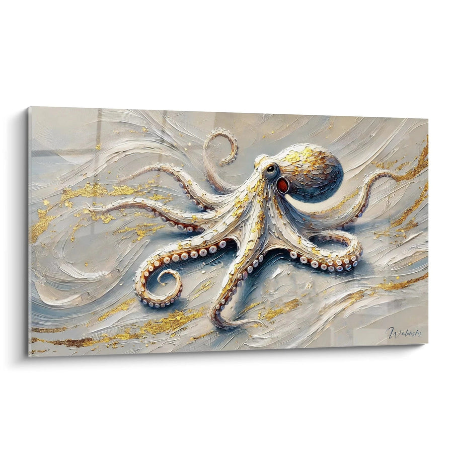 Cuadro Ondulaciones de Oro - Edición Pulpo Animales