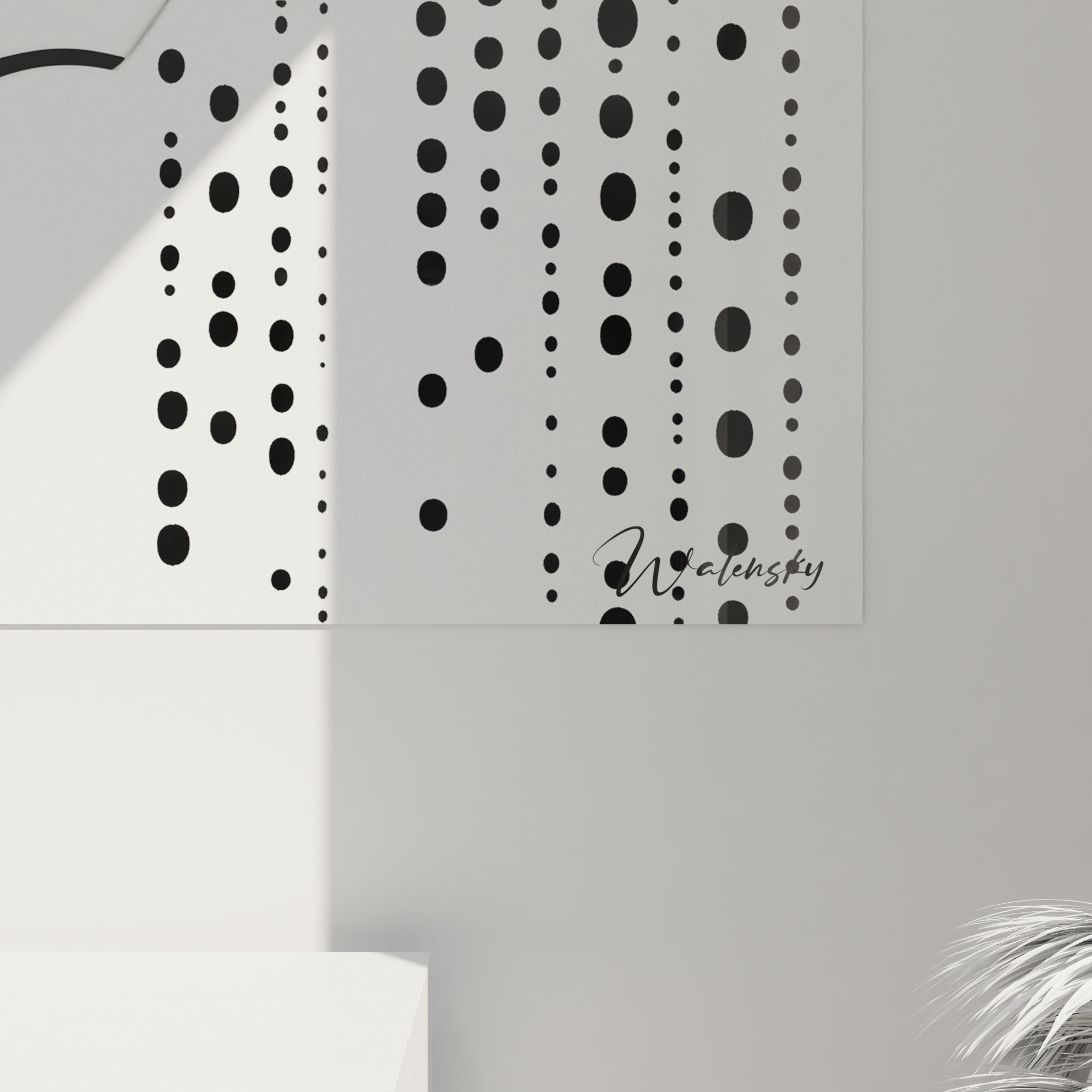Tableau tacheté noir et blanc Walensky avec un design moderne et abstrait