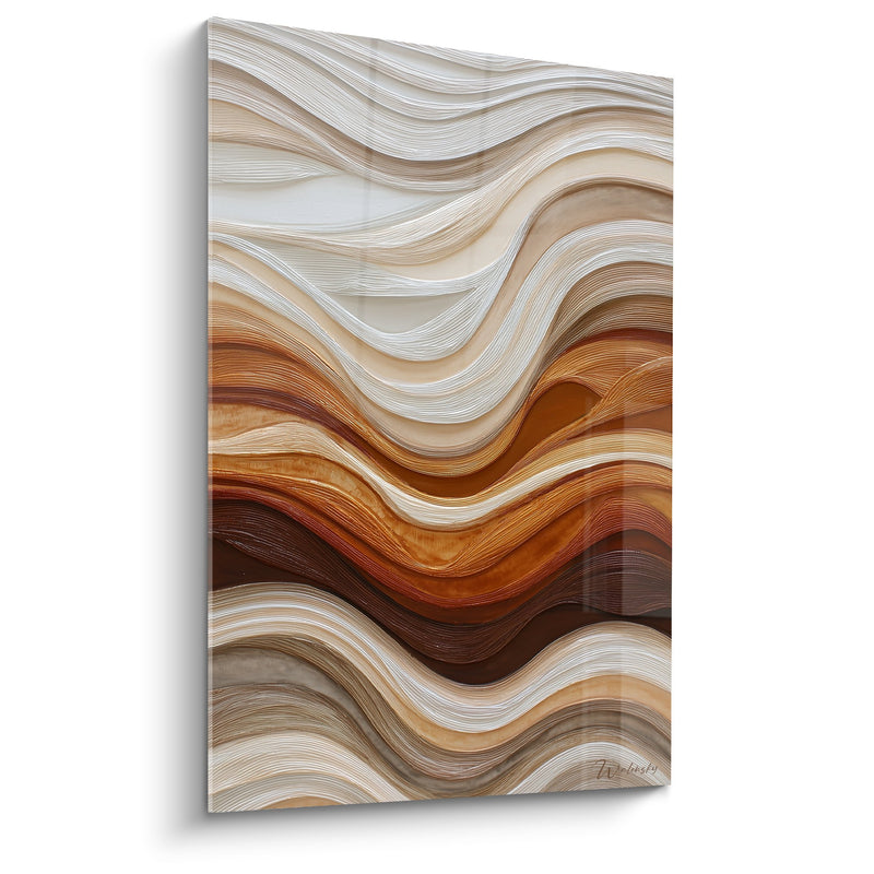 Tableau Ondulations Fluides Terre et Cuivre - Mouvement Naturel - Edition Feng shui Centre Terre