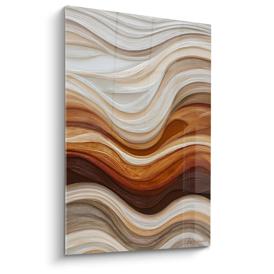 Tableau Ondulations Fluides Terre et Cuivre - Mouvement Naturel - Edition Feng shui Centre Terre