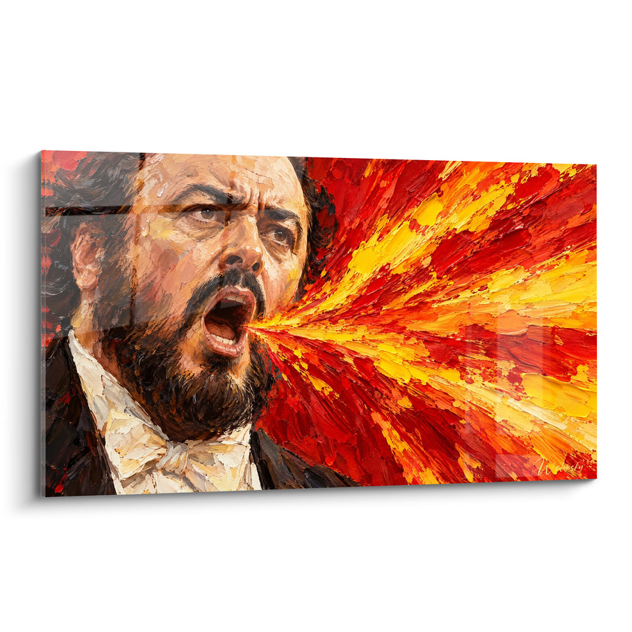 Tableau Ténor barbu à l'explosion rouge et jaune - Souffle incandescent - Edition Opéra