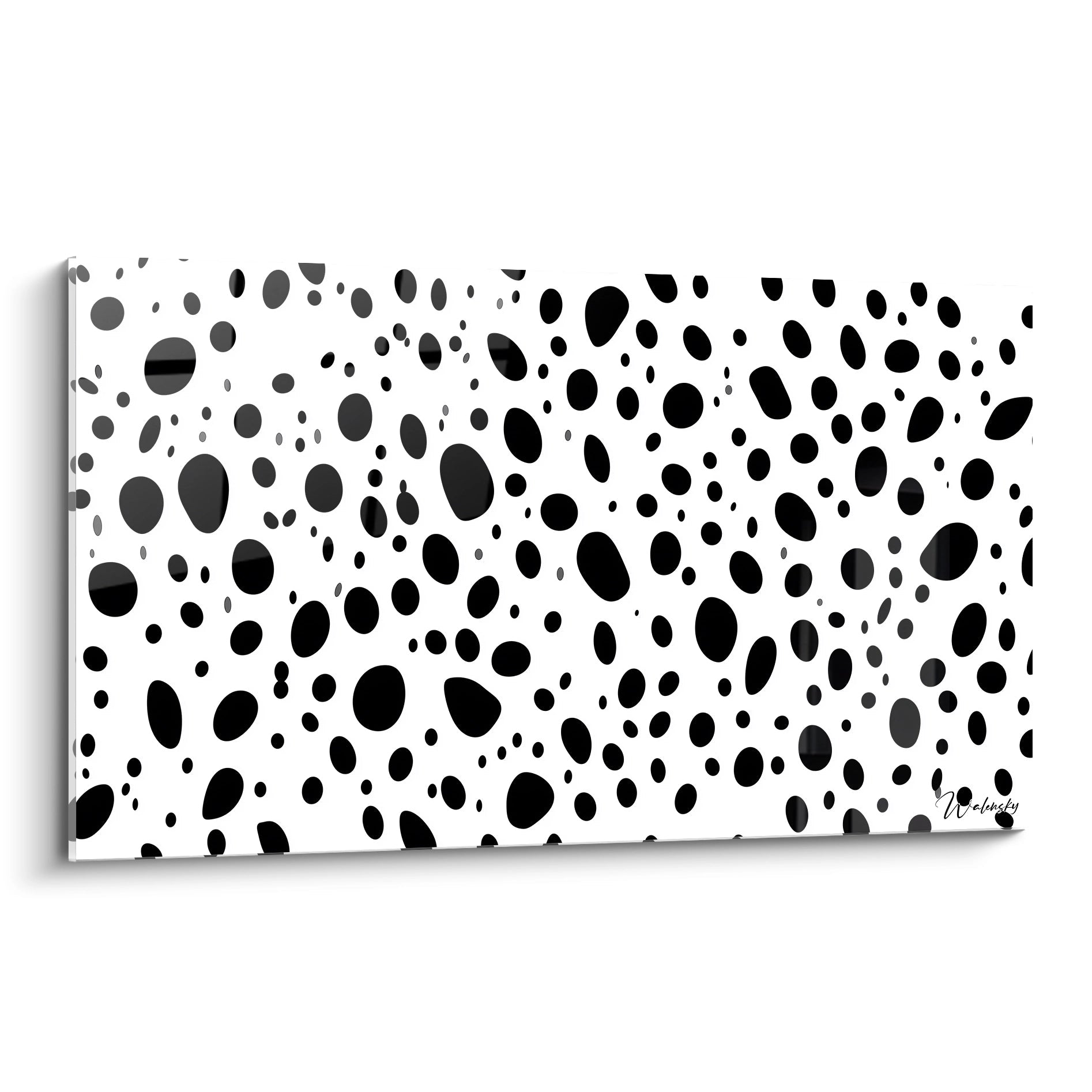 Tableau tacheté noir et blanc de Walensky avec motifs modernes pour décoration intérieure