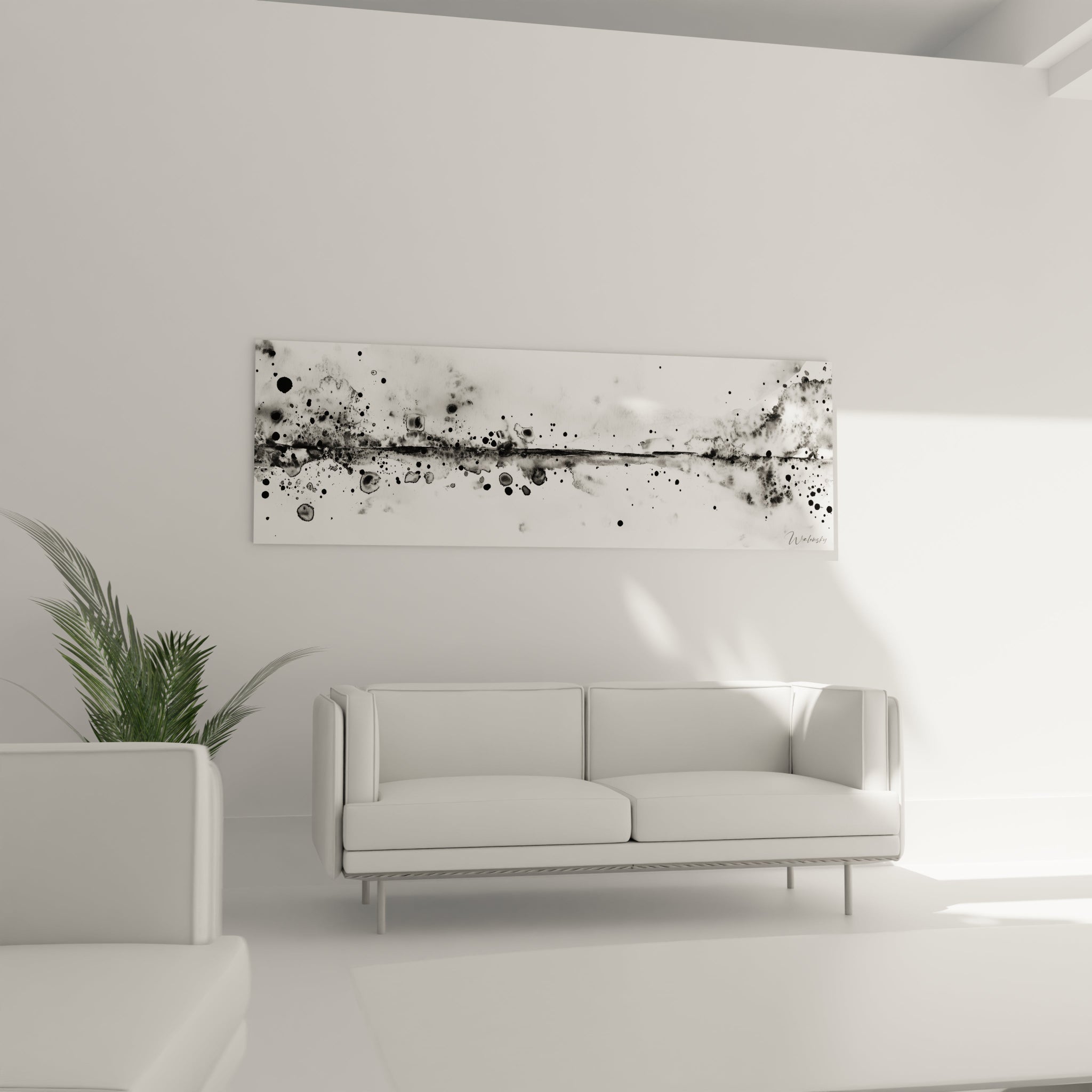 Tableau tacheté noir et blanc de Walensky pour décoration moderne du salon