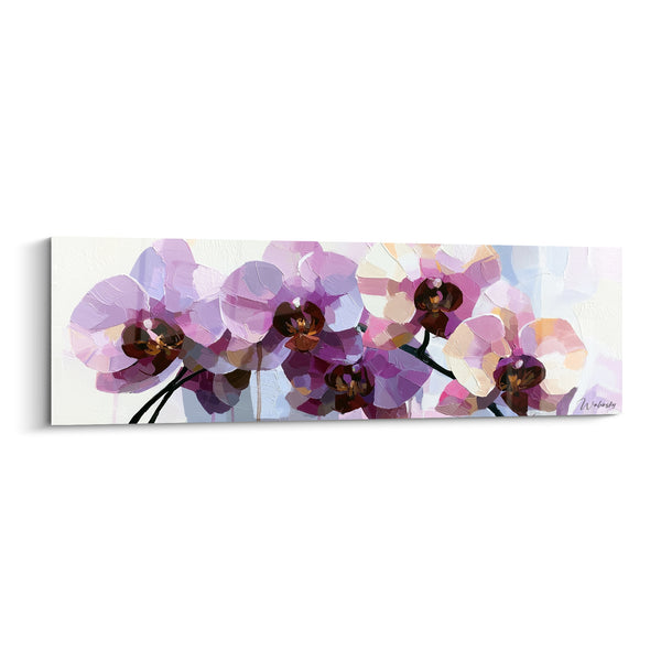 Tableau Orchidées mauves aux coeurs pourpres - Douceur fleurie - Edition Orchidée