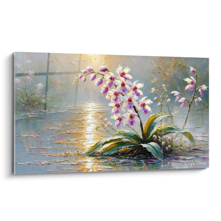 Cuadro Orquídeas al Crepúsculo - Edición Orquídea Natural