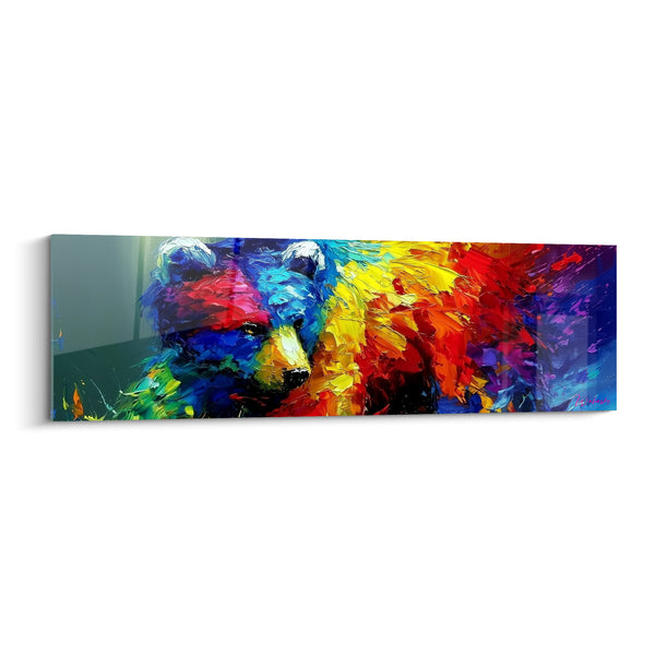 Dipinto Orso Bruno con Tocchi Blu e Giallo - Furia Cromatica - Edizione Orso Bruno