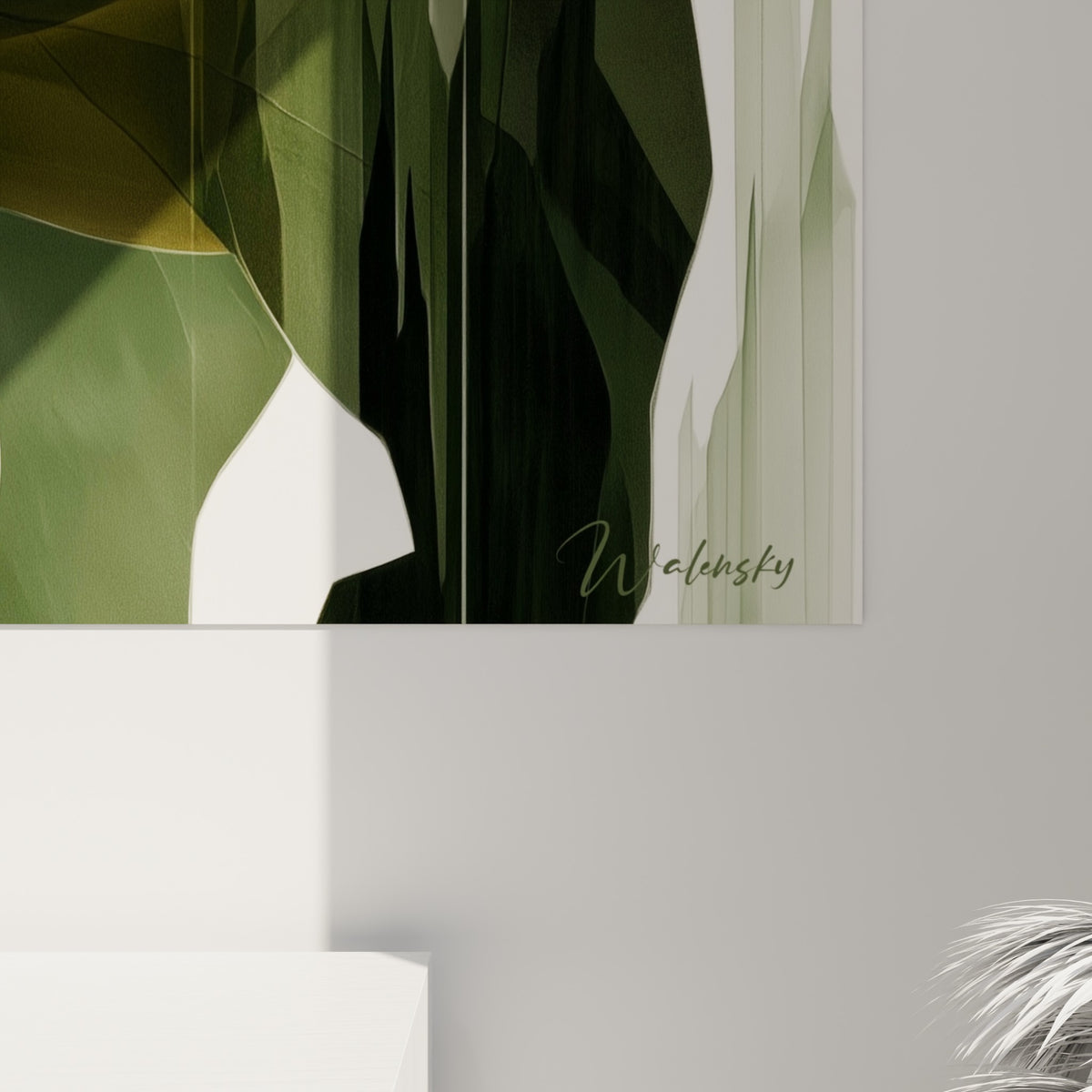 Détail des facettes dorées et vertes de l'ours brun, lignes verticales lumineuses et grain subtil de l'impression visibles de près