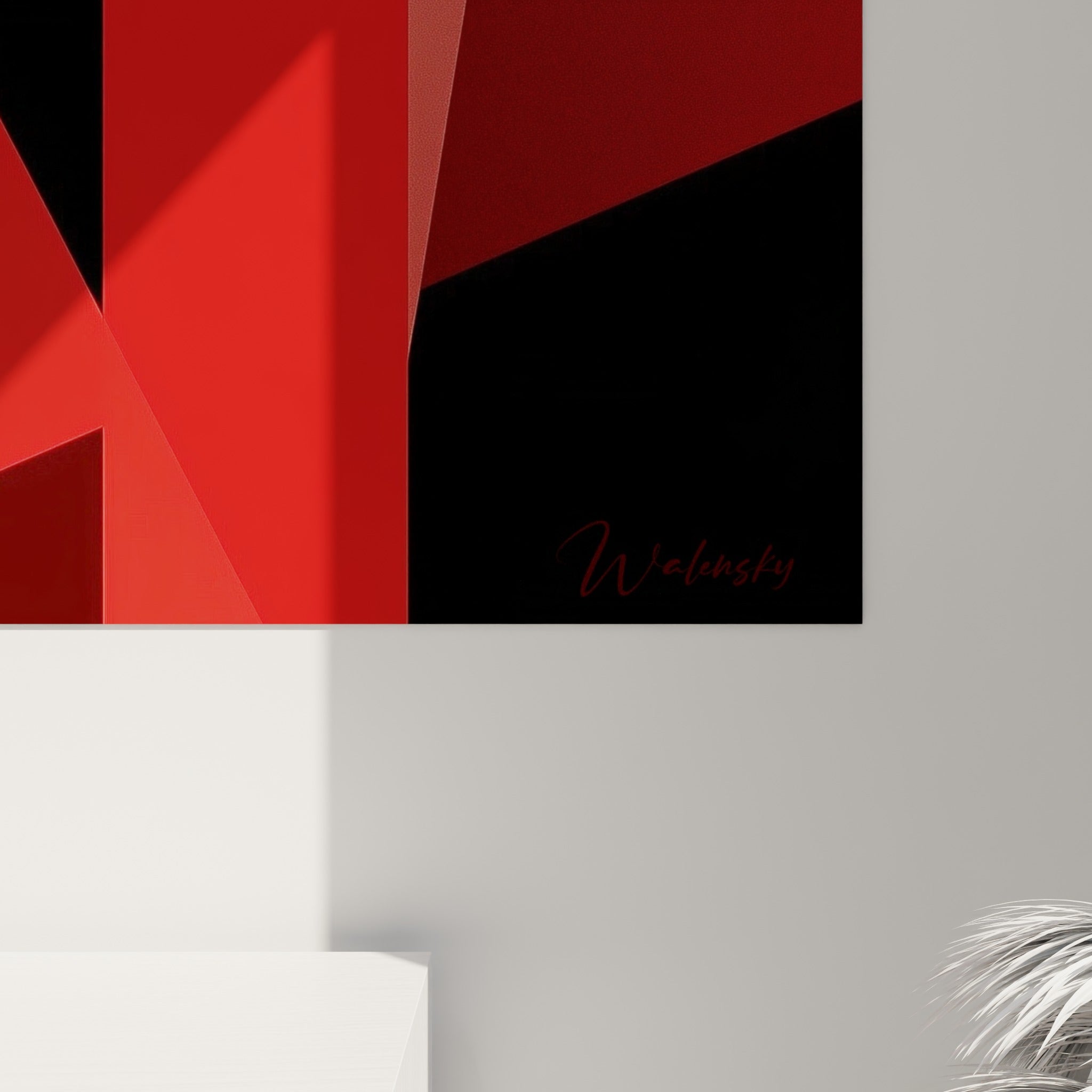 Détail des surfaces lisses rouge sombre et ivoire de l'ours brun, reflets et coulures visibles sur la toile