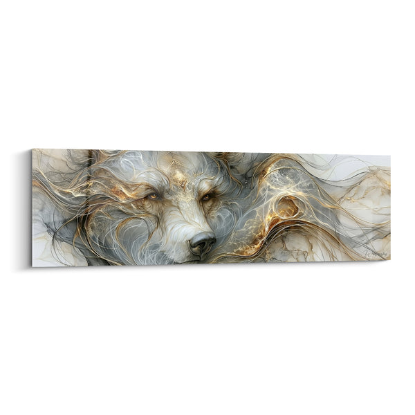 Tableau Ours brun aux mèches dorées fluides - Esprit ancestral - Edition Ours brun