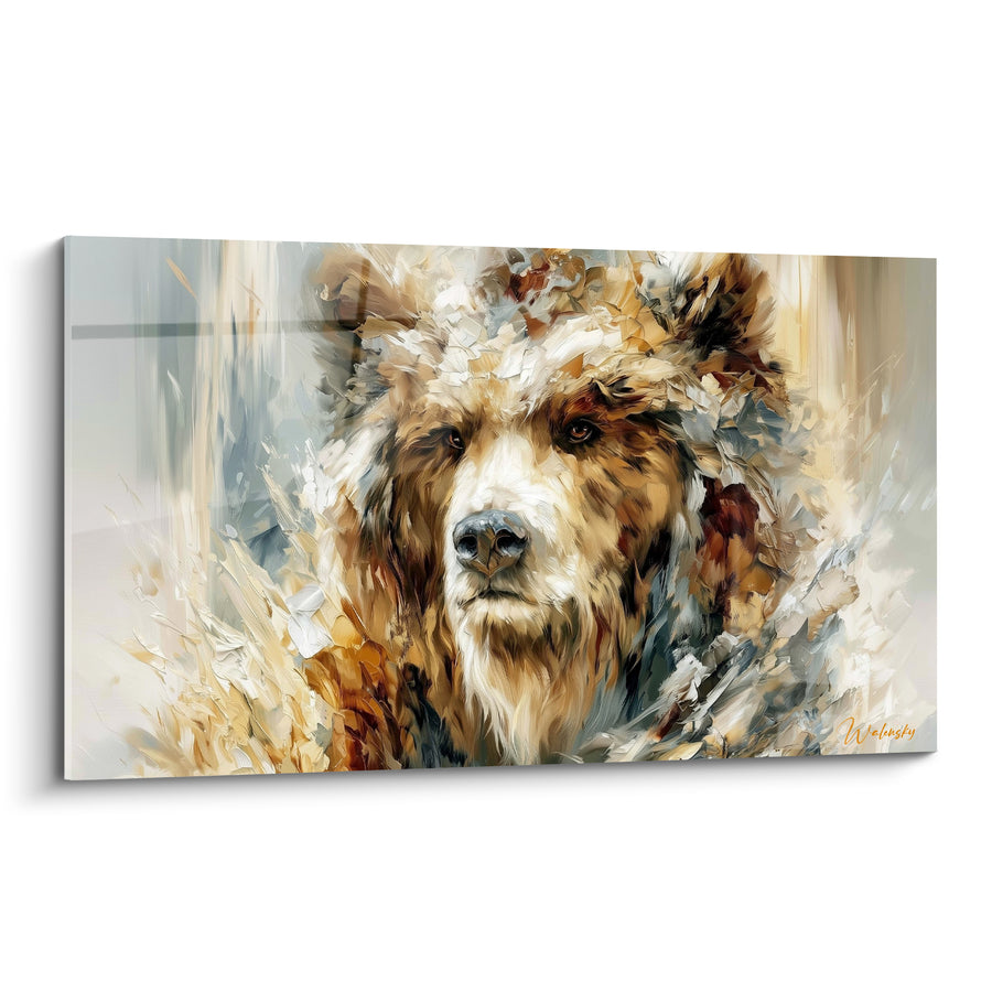 Tableau Ours brun aux teintes ambre et gris - Présence de la forêt - Edition Ours brun