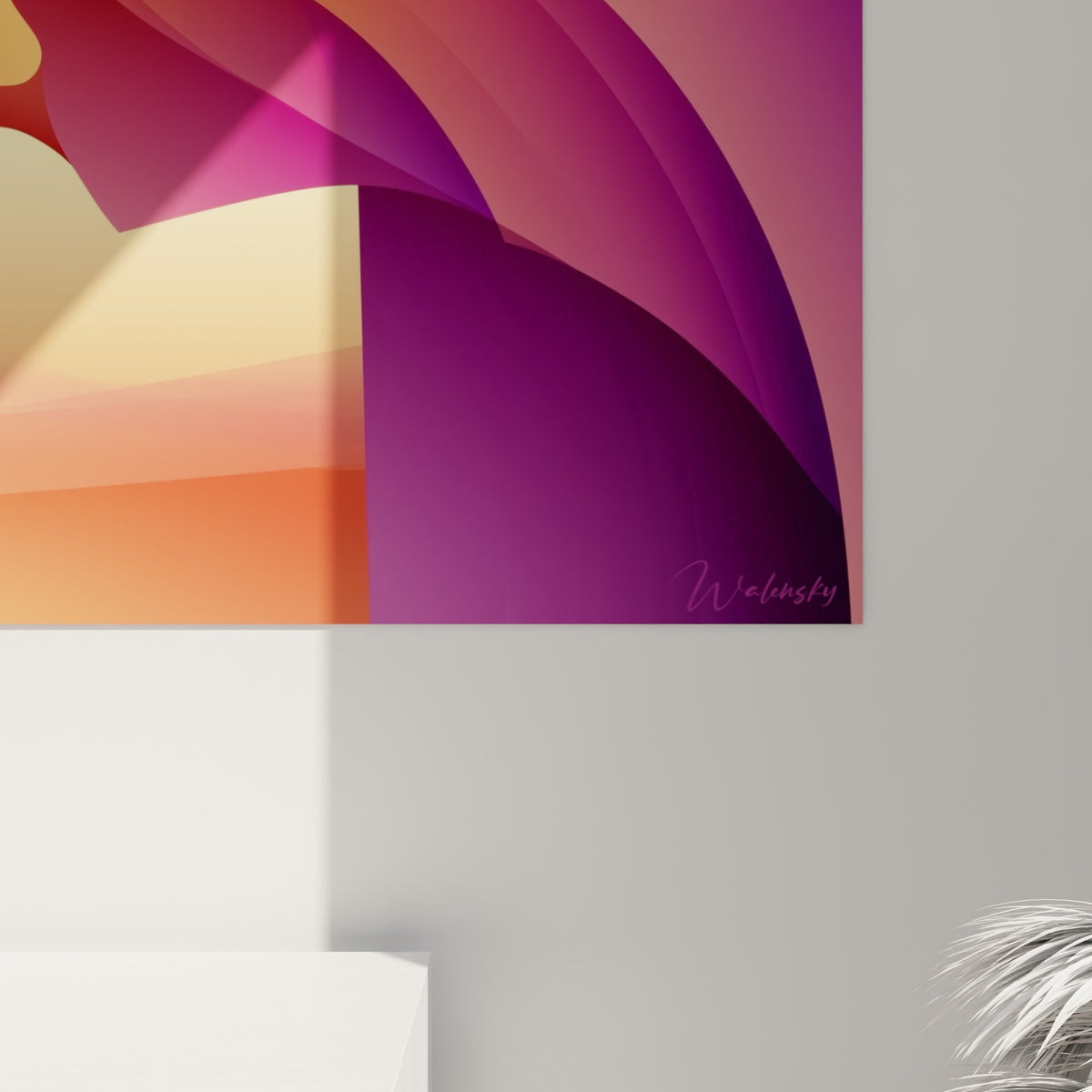 Détail du grain pictural sur le tableau ours brun, coulures ocre se mêlant au violet profond