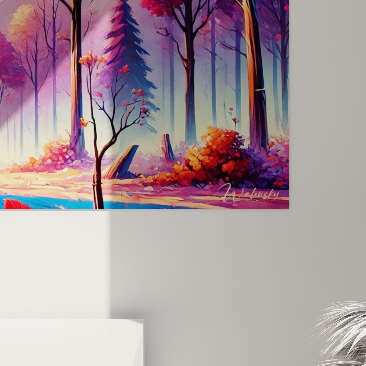 Empâtements magenta et bleu ardoise du pelage de l'ours brun visibles de près sur la toile