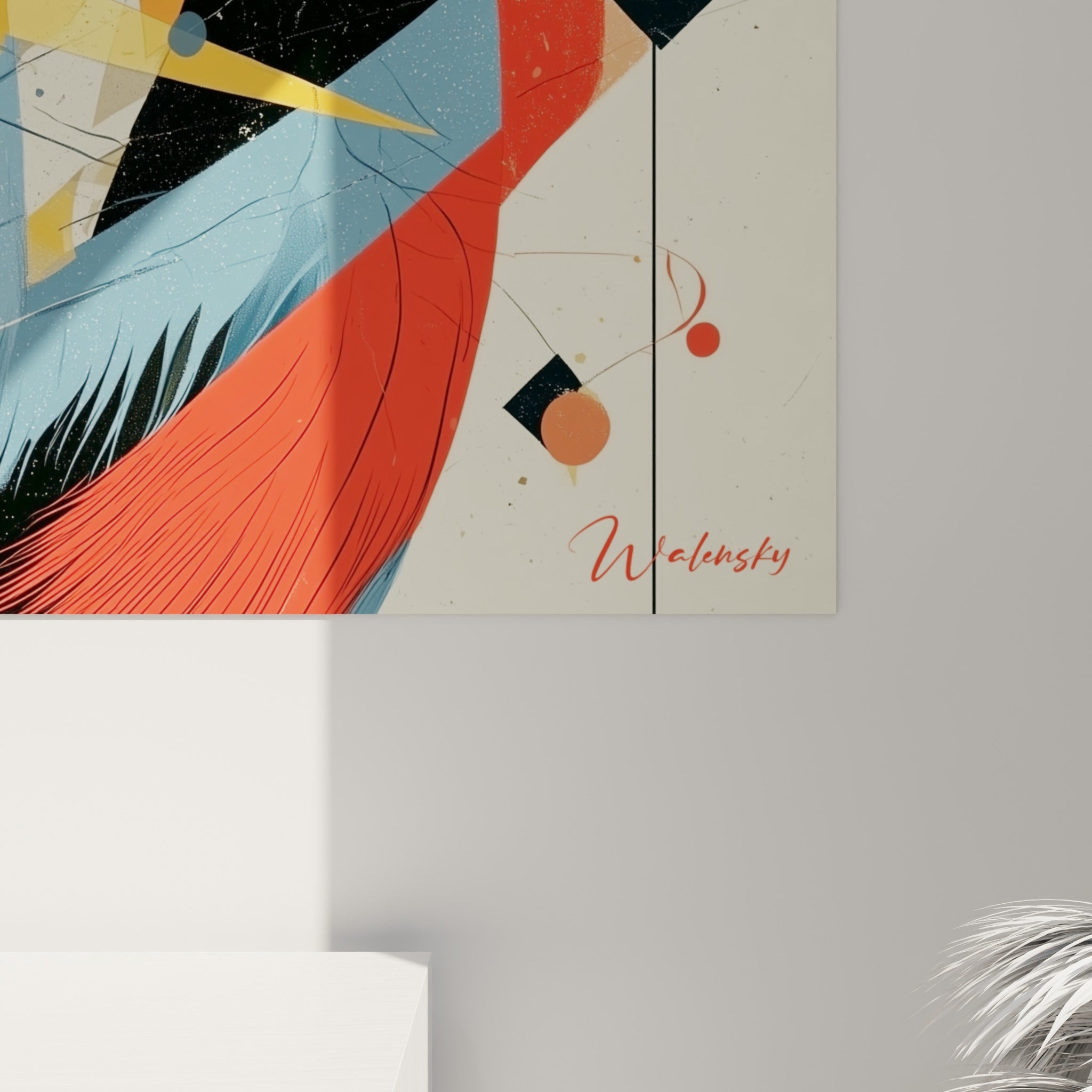 Traits fins et empâtements colorés d'un ours brun rouge et bleu pastel, détail rapproché de la matière peinte