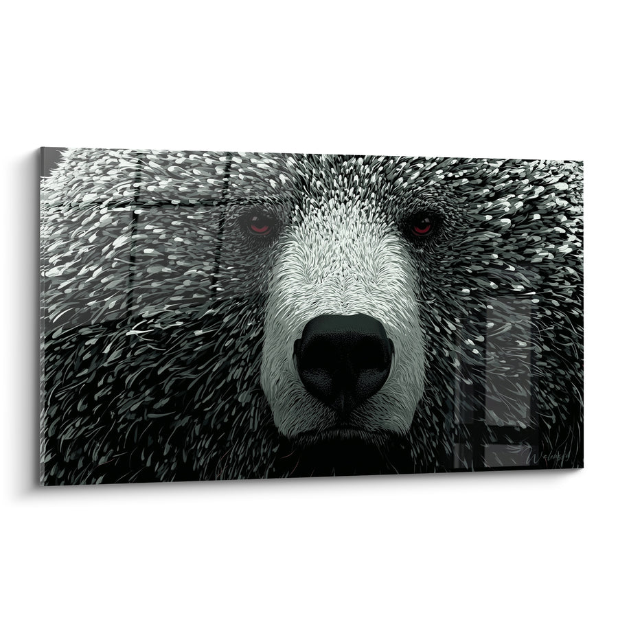 Tableau Ours brun aux yeux rouges perçants - Regard glacial - Edition Ours brun
