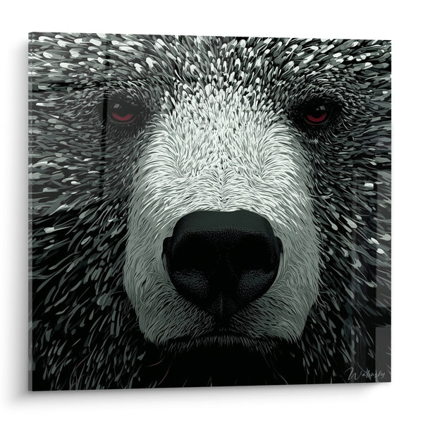 Tableau Ours brun aux yeux rouge sang - Regard perçant - Edition Ours brun