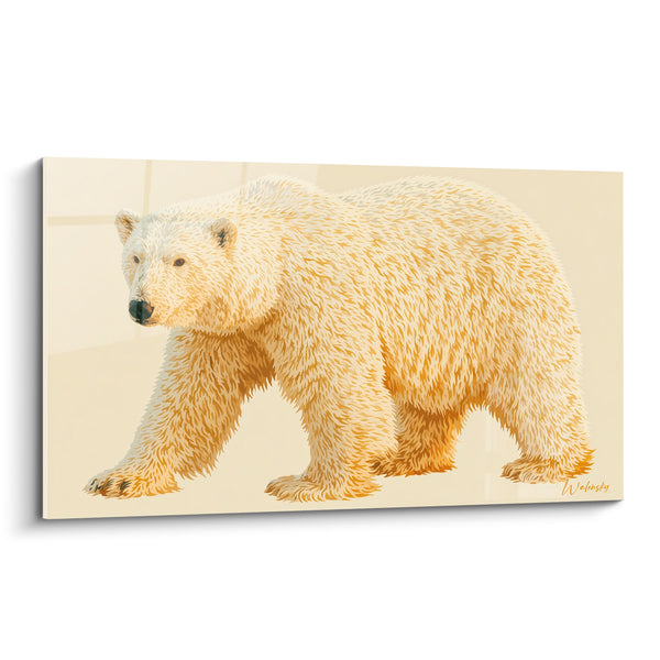 Leinwand Eisbär in Cremefarben und Honig auf Elfenbeinhintergrund - Spitzes schwarzes Trüffel - Eisbär Edition