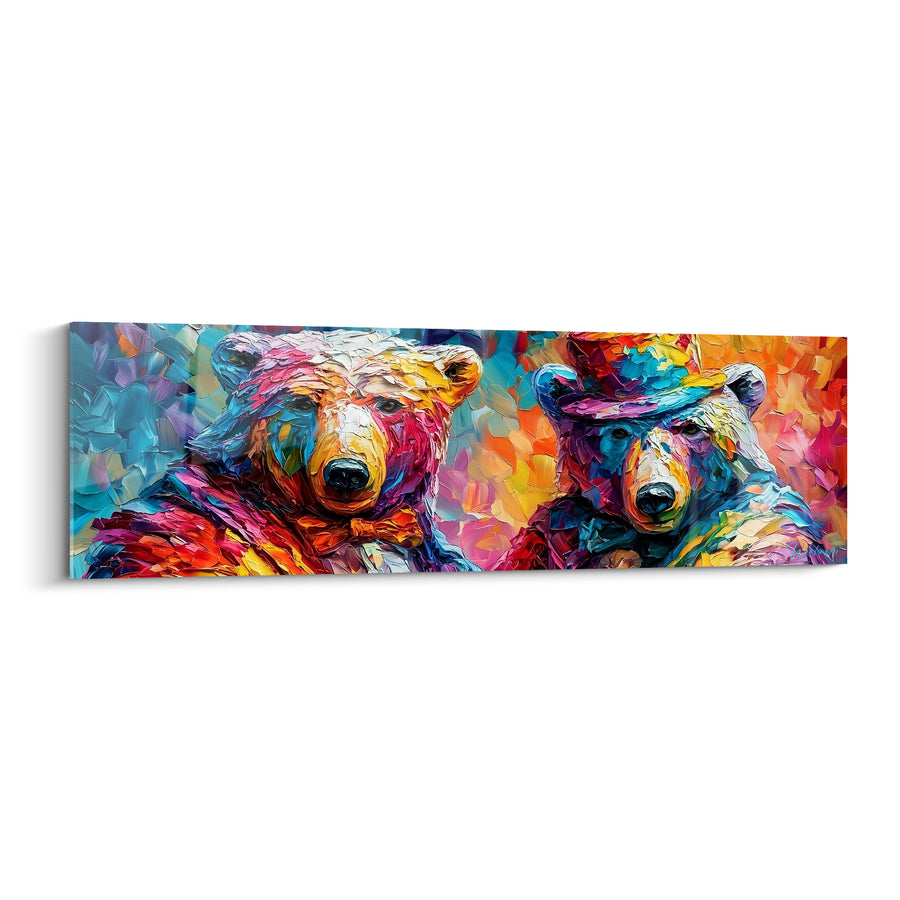 Tableau Ours polaires au nœud papillon orange - Duo facétieux - Edition Ours polaire
