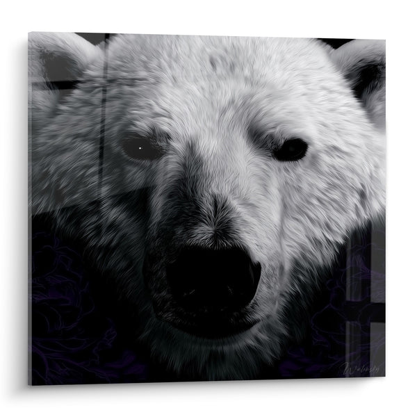 Tableau Ours polaire blanc et noir museau - Face à face sauvage - Edition Ours polaire