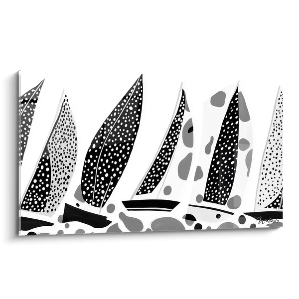 Cuadro Palmeras Manchadas - edición manchada blanco y negro