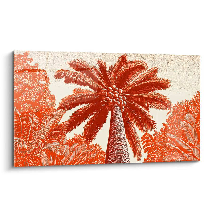 Tableau Palmier tropical roux et ivoire luxuriant - Sous les tropiques - Edition Palmier