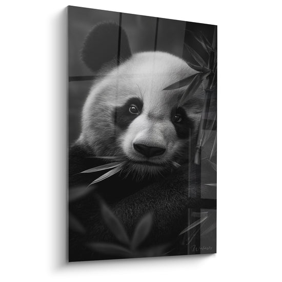 Tableau Panda noir et blanc au visage rapproché - Portrait en gros plan - Edition Panda