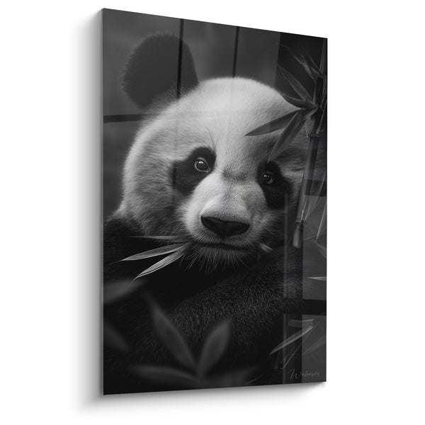 Tableau Panda noir et blanc au visage rapproché - Portrait en gros plan - Edition Panda