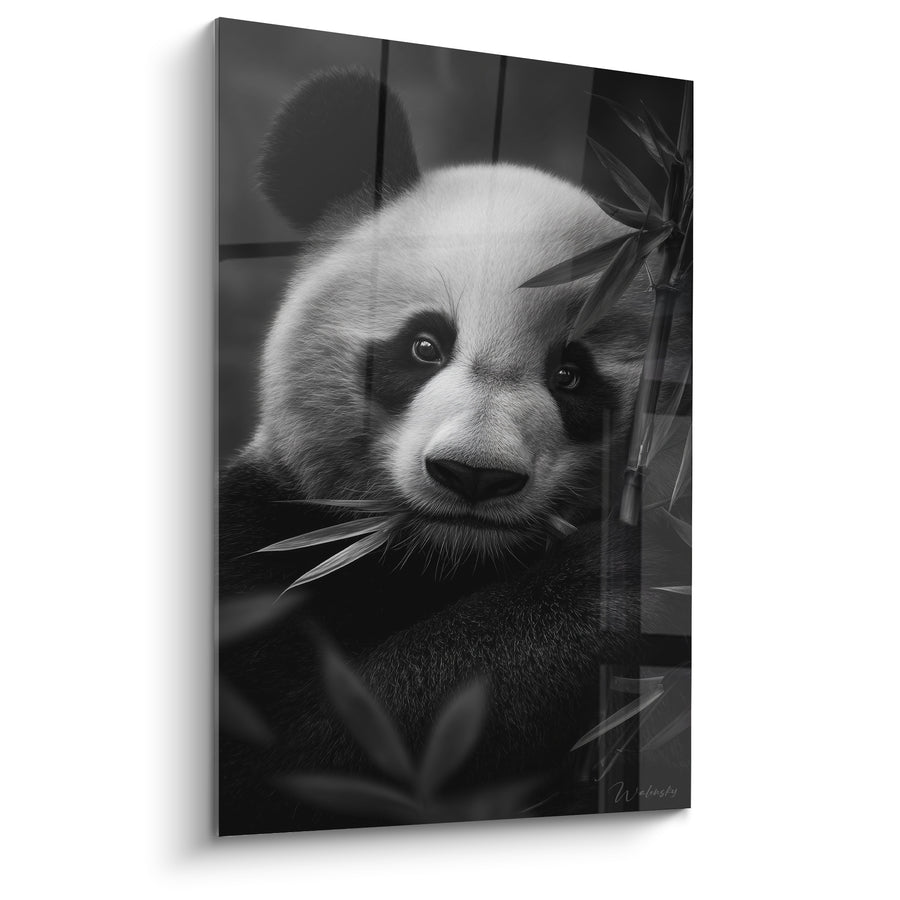Tableau Panda noir et blanc au visage rapproché - Portrait en gros plan - Edition Panda