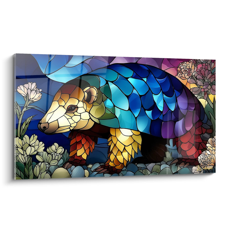 Tableau Glyptodon vitrail - Écailles de lumière - édition Glyptodon