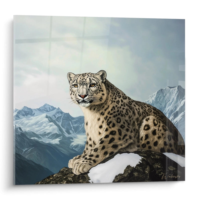 Tableau Panthère regard de l'altitude - édition panthère des neiges