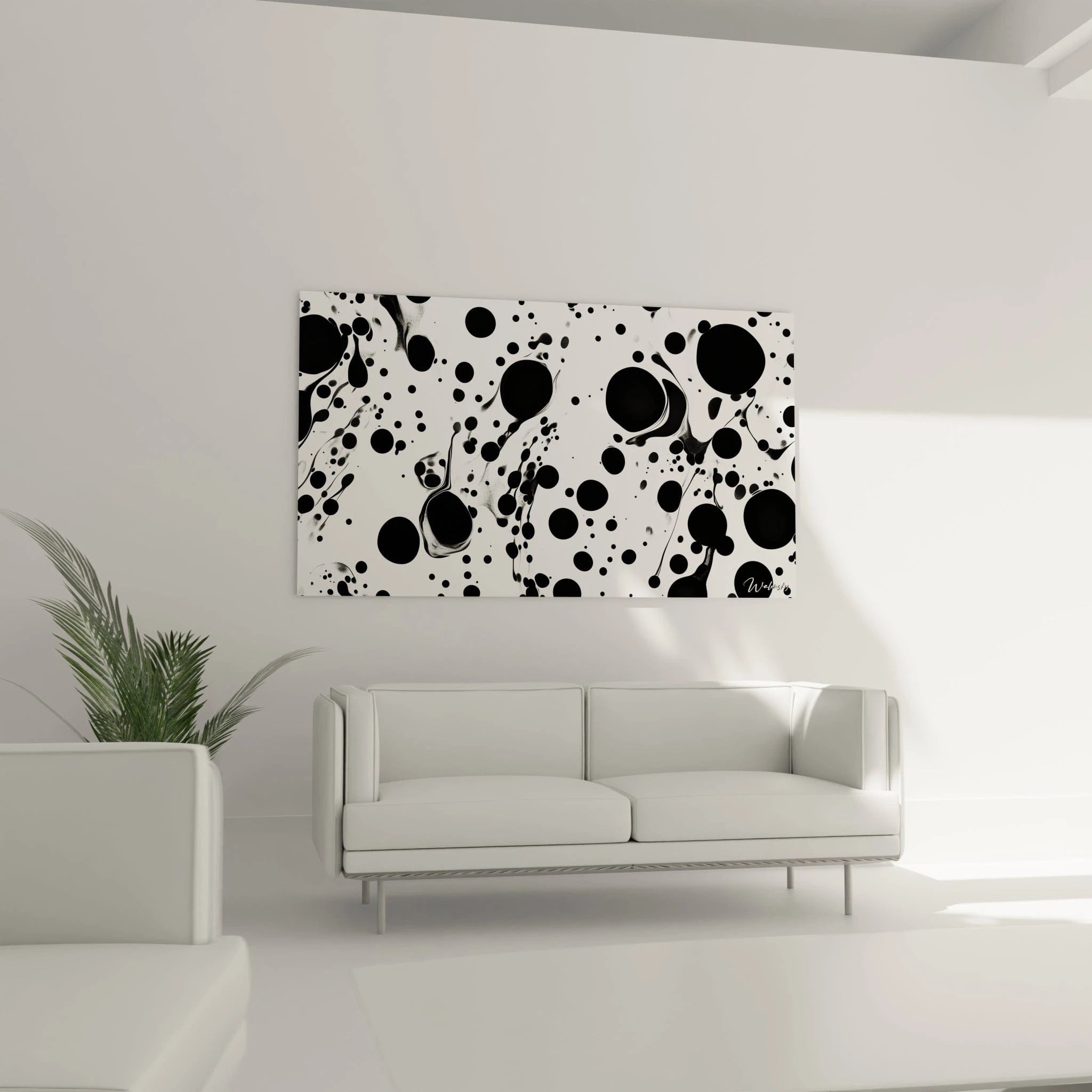 Tableau tacheté noir et blanc Walensky pour un décor moderne et artistique