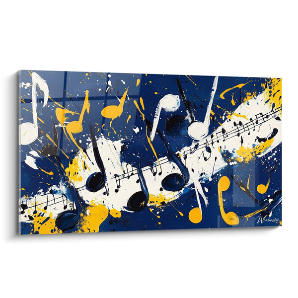 Cuadro Partitura Liberada Azul - Edición Música Abstracta