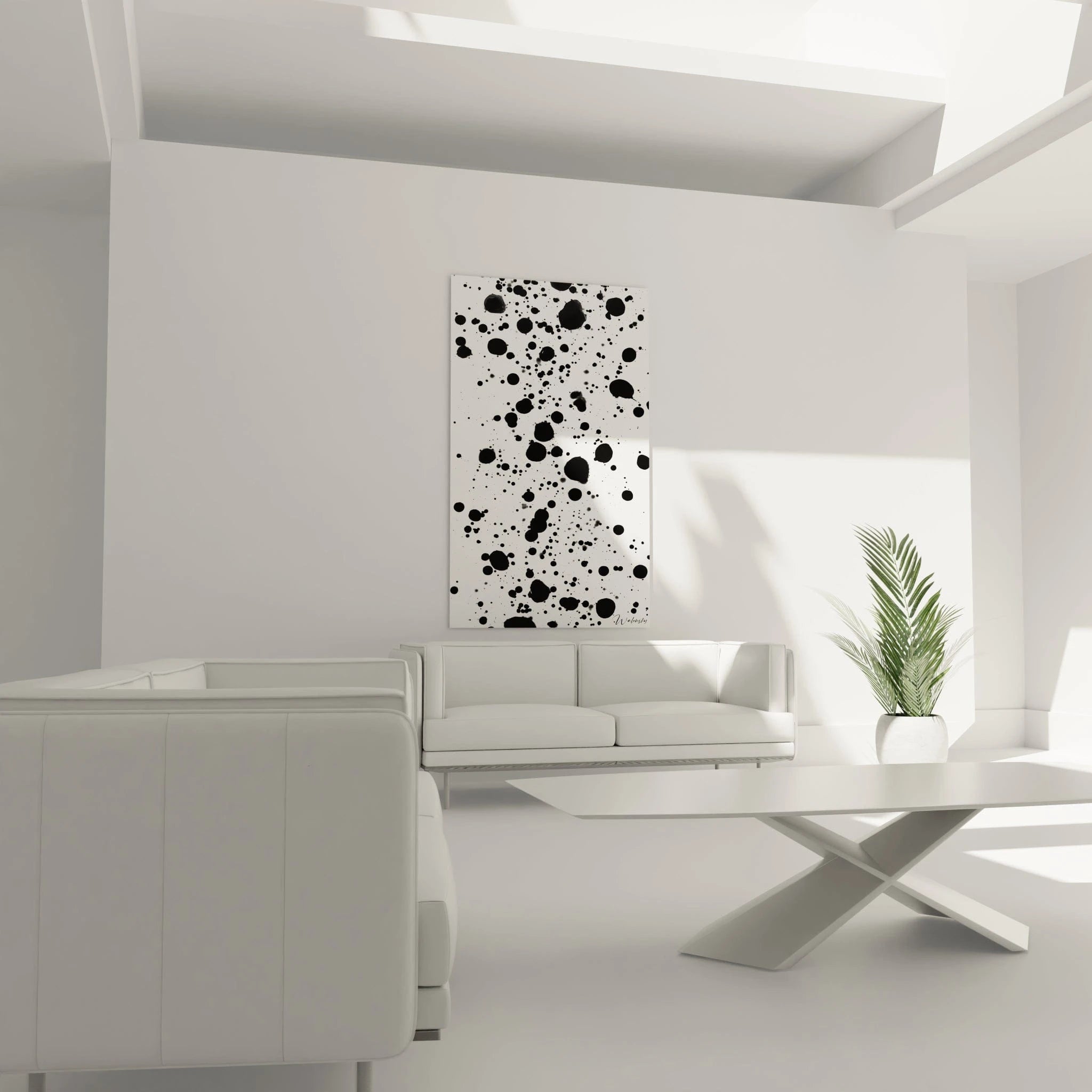 Tableau tacheté noir et blanc de Walensky pour une décoration moderne et contemporaine