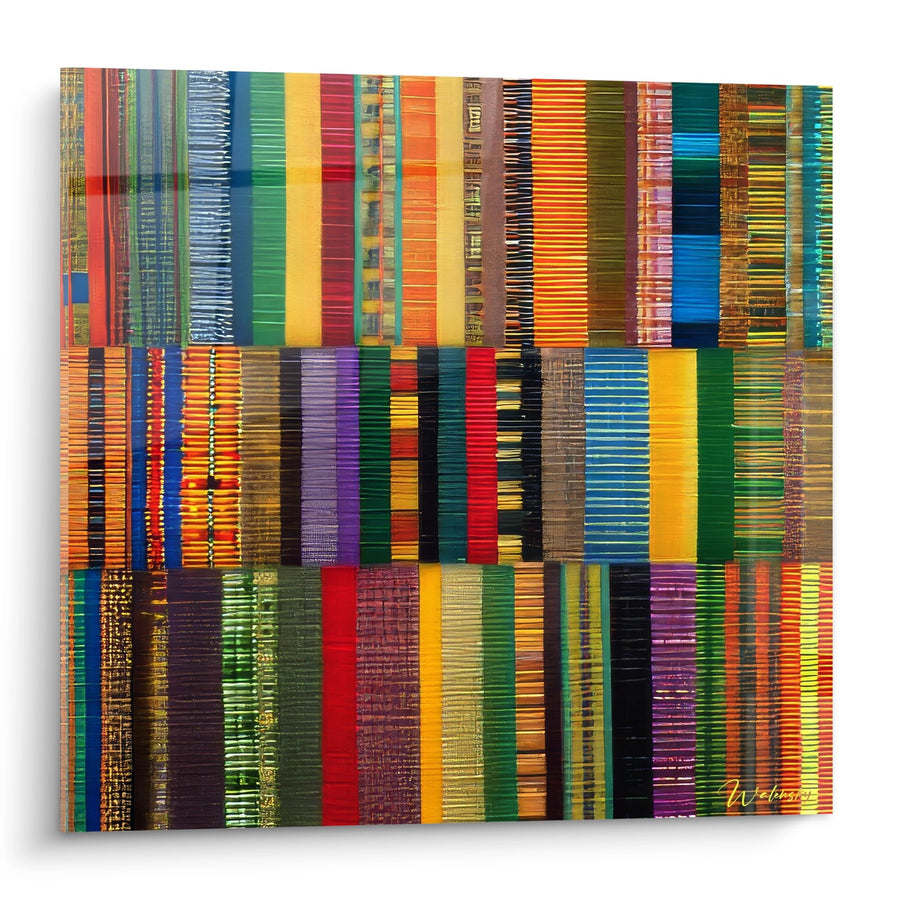 Tableau patchwork coloré - Harmonie textile africaine - édition tissu d'Afrique