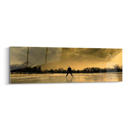 Tableau Patineur solitaire sous ciel doré - Silence avant l'orage - Edition Patinage artistique