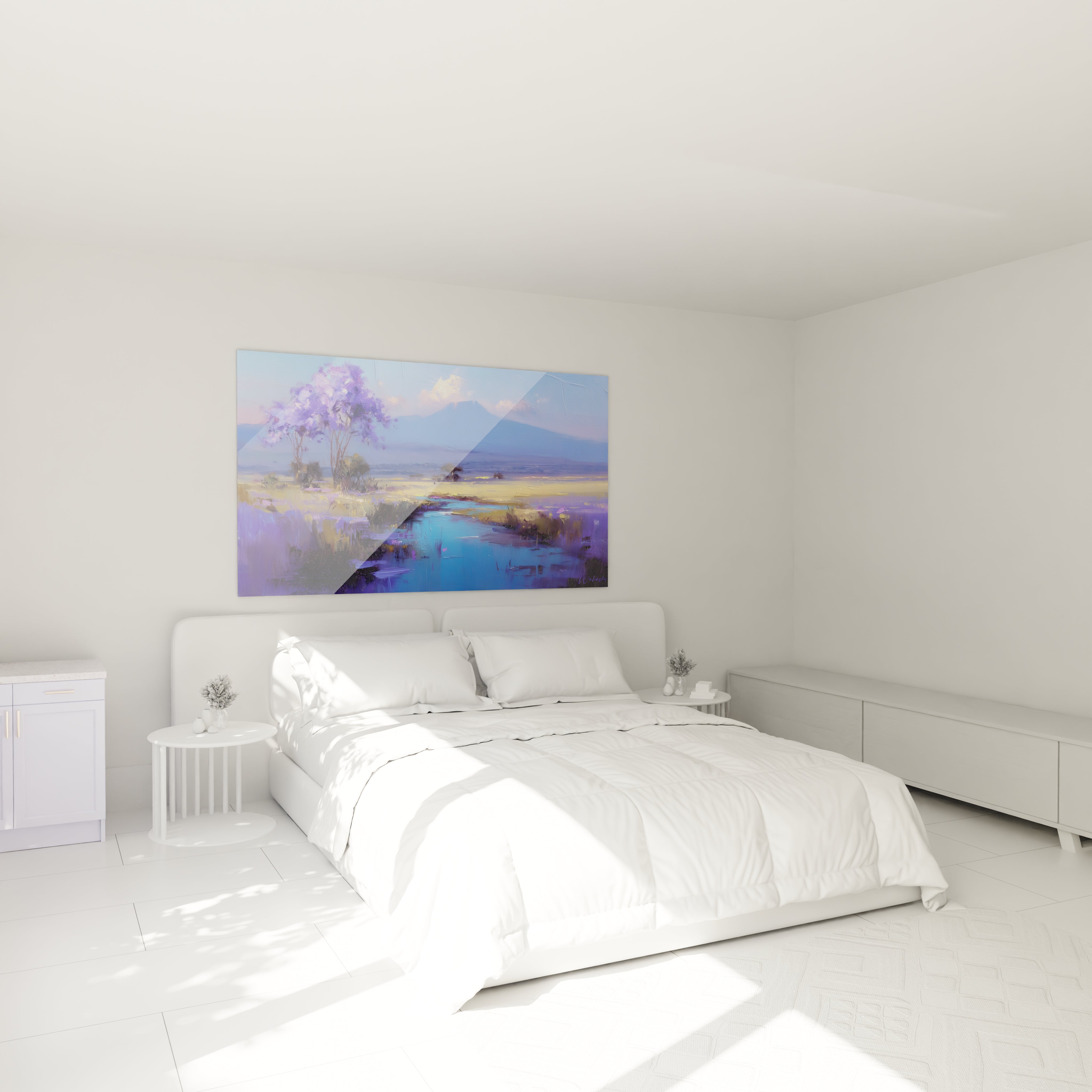 Tableau mural paysage africain de Walensky avec des couleurs douces pour une décoration moderne
