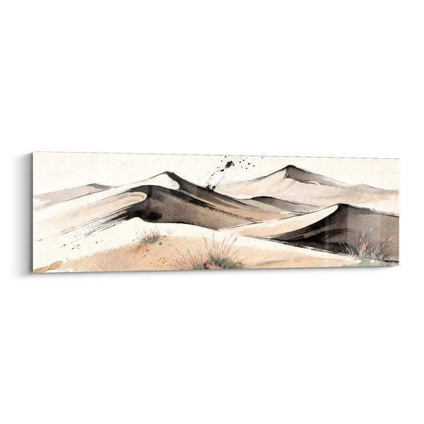 Tableau Dunes désertiques beige et noir encre - Silence des sables - Edition Paysage