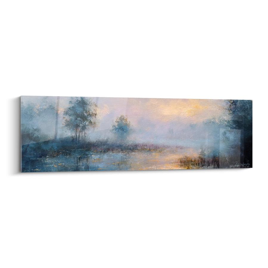 Tableau paysage lacustre brumeux - Sérénité matinale - édition lac